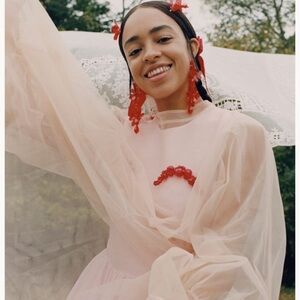 Simone Rocha x H&M puff-sleeved tulle blouse blazer Large